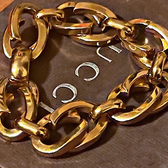 Authentic Gucci Tom Ford Rare Gold Plated Chunky GG Link Turnlock Bracelet - Picture 4 of 9